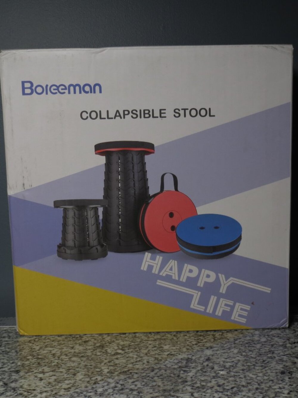 NEW IN BOX Boreeman Upgraded Folding Stool Lightweight Yet More Sturdy